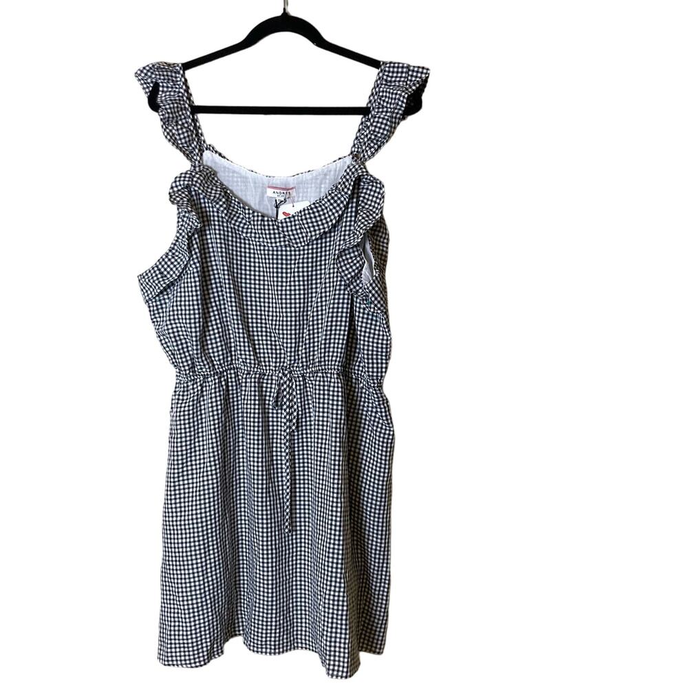 NWT Andree Gingham Off Shoulder Dress Size 1X